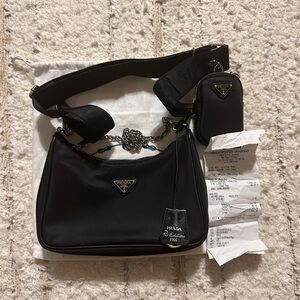 PRADA 2005 Nylon Re-Edition In Black.